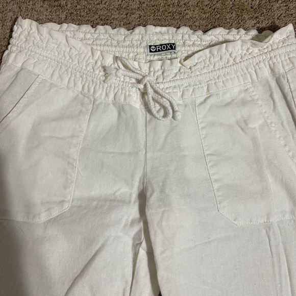Roxy Off-White Linen Pants - Picture 4 of 9